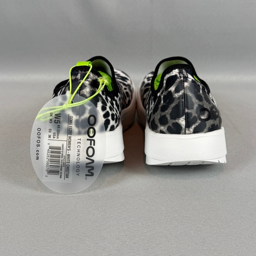 Oofos OOmg Eezee Recovery Sneakers Womens 5 Cheetah Slip-On Light Shoes New NIB - Picture 6 of 8